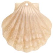 Pendente a conchiglia in acrilico 41x40 mm - Beige perlato x1
