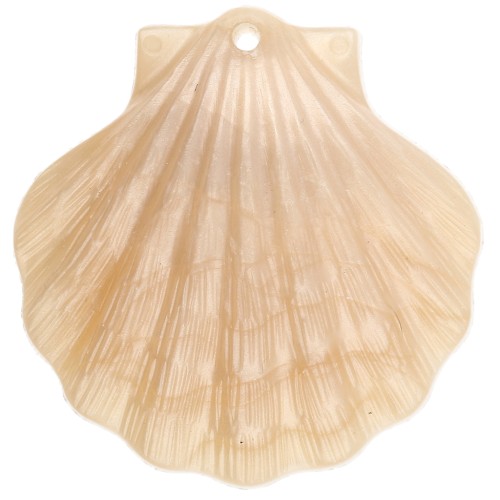 Pendente a conchiglia in acrilico 41x40 mm - Beige perlato x1