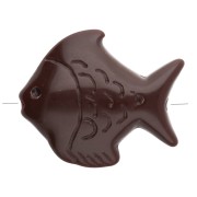Perla di pesce in acrilico 25x30 mm - Marrone scuro x1