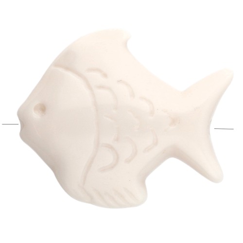 Perla di pesce acrilica 25x30 mm - Crema x1