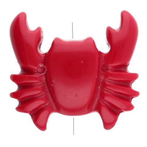 Perla acrilica Crab 26x28 mm - Rosso x1