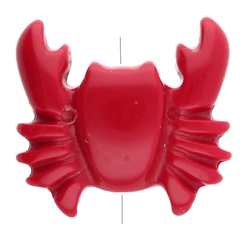 Perla acrilica Crab 26x28 mm - Rosso x1