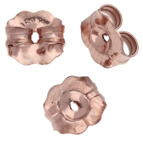 Farfalline - Orecchini perno 5x5,5 mm in oro rosa gold filled (oro laminato) x4