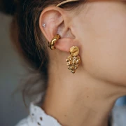 Ear cuff - Anello per orecchio largo 29 mm - Acciaio inossidabile 304 Dorato x1