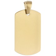Oro 18 Carati - Pendente a targhetta rettangolare arrotondata 25x15 mm - Acciaio inossidabile 316L Dorato x1 Pendente a targhetta rettangolare arrotondata 25x15 mm - Acciaio inossidabile 316L Dorato x1