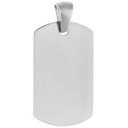 Pendente a targhetta rettangolare arrotondata 25x15 mm - Acciaio inossidabile 316L x1