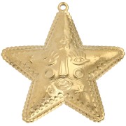 Pendente a stella 44,5x43,5 mm - motivo del viso - Acciaio inossidabile 304 Dorato x1