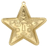 Pendente a stella 44,5x43,5 mm - motivo del viso - Acciaio inossidabile 304 Dorato x1