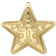 Pendente a stella 44,5x43,5 mm - motivo del viso - Acciaio inossidabile 304 Dorato x1