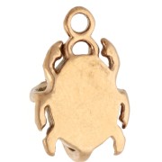 Ciondolo con scarabeo e pietra semipreziosa 11,5x8 mm - Acciaio inossidabile 304 Dorato - Aventurina x1