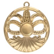 Pendente rotondo da 26 mm con corniola cabochon - Acciaio inossidabile 304 Dorato x 1
