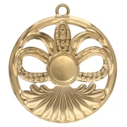 Pendente rotondo da 26 mm con corniola cabochon - Acciaio inossidabile 304 Dorato x 1