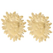 Orecchini a forma di cuore Ex-Voto 36,5x32 mm - Acciaio inossidabile Dorato 304 x2