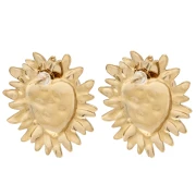 Orecchini a forma di cuore Ex-Voto 36,5x32 mm - Acciaio inossidabile Dorato 304 x2