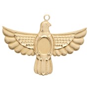 Pendente a forma di aquila 28x37 mm con cabochon in lapislazzuli - Acciaio inossidabile 304 Dorato x1
