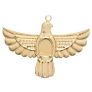 Pendente a forma di aquila 28x37 mm con cabochon in lapislazzuli - Acciaio inossidabile 304 Dorato x1