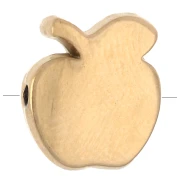 Perla a forma di mela 10x8,5 mm con resina epossidica - Acciaio inossidabile 304 Dorato - Rosso x1