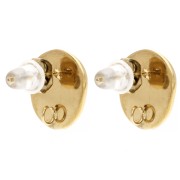 Orecchini perno irregolari 12x11 mm - Acciaio inossidabile Dorato 304 x2