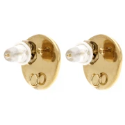 Orecchini perno irregolari 12x11 mm - Acciaio inossidabile Dorato 304 x2