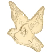 Pendente a forma di uccello 40x36 mm - Acciaio inossidabile 304 Dorato x 1