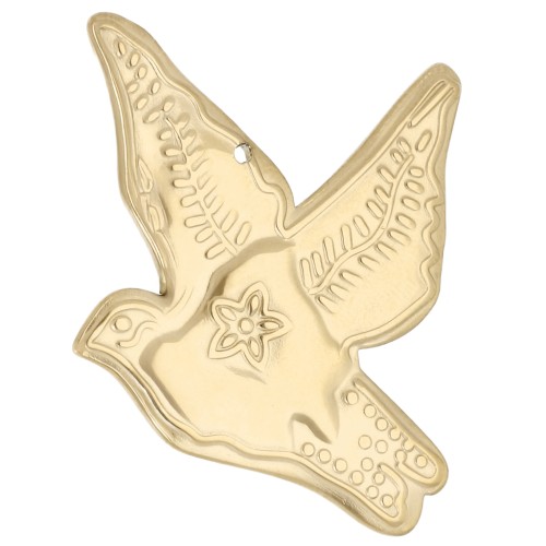 Pendente a forma di uccello 40x36 mm - Acciaio inossidabile 304 Dorato x 1