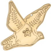 Pendente a forma di uccello 40x36 mm - Acciaio inossidabile 304 Dorato x 1