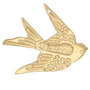 Pendente a forma di uccello 37x31 mm in acciaio inossidabile 304, Dorato x 1