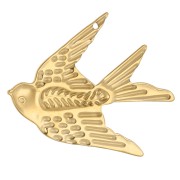 Pendente a forma di uccello 37x31 mm in acciaio inossidabile 304, Dorato x 1