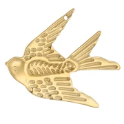 Pendente a forma di uccello 37x31 mm in acciaio inossidabile 304, Dorato x 1