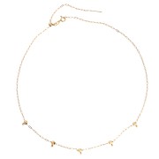 Collana a maglia Forzatina da 1,6 mm con 5 perle di fermatura da 4 mm in acciaio inossidabile 304 Dorato, 47 cm