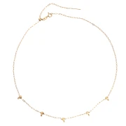Collana a maglia Forzatina da 1,6 mm con 5 perle di fermatura da 4 mm in acciaio inossidabile 304 Dorato, 47 cm