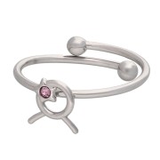 Anello regolabile con segno zodiacale - Toro - Acciaio inossidabile 304L - Viola x1