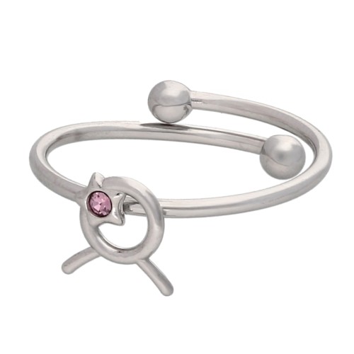 Anello regolabile con segno zodiacale - Toro - Acciaio inossidabile 304L - Viola x1