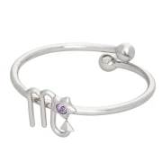 Anello regolabile con segno zodiacale - Scorpione - Acciaio inossidabile 304L - Light Amethyst