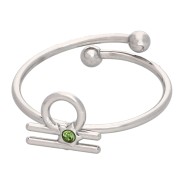 Anello regolabile con segno zodiacale - Bilancia - Acciaio inossidabile 304L - Peridoto x1