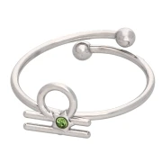 Anello regolabile con segno zodiacale - Bilancia - Acciaio inossidabile 304L - Peridoto x1