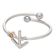 Anello regolabile con segno zodiacale - Sagittario - Acciaio inossidabile 304L - Topazio x1