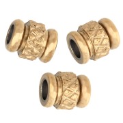 Perla tubolare testurizzata 5x4 mm - Acciaio inossidabile 303 Dorato x5|raw }}