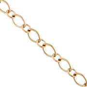 Catena a maglie fantasiate alternate da 6,4 mm - Acciaio inossidabile 304 Dorato x 1 m