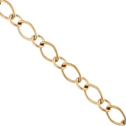 Catena a maglie fantasiate alternate da 6,4 mm - Acciaio inossidabile 304 Dorato x 1 m