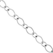 Catena a maglie fantasiate alternate da 6,3 mm - Acciaio inossidabile 304 x 1 m