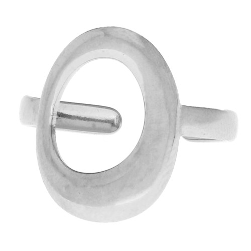 Anello regolabile ovale scavato, 18 mm - Taglie da T.51 a T.58 - Acciaio inossidabile 304 x1