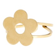 Anello regolabile a forma di fiore 15,5 mm - Taglie da 52 a 60 - Acciaio inossidabile 316 Dorato x1