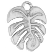 Ciondolo a forma di foglia di monstera 17x14 mm - Acciaio inossidabile 316 x1