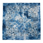 Bandana 100% cotone - motivo cachemire - effetto sfumato - Blu x1