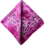 Bandana 100% cotone - motivo cachemire - effetto sfumato - Fucsia x1