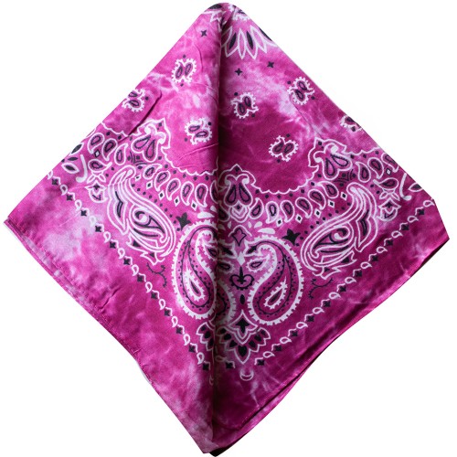 Bandana 100% cotone - motivo cachemire - effetto sfumato - Fucsia x1