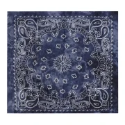 Bandana 100% cotone - Fantasia cachemire - Effetto sbiadito - Blu navy x1