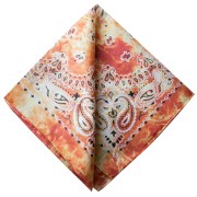 Arancio - Bandana 100% cotone - motivo cashmere - effetto sbiadito - Arancione x1 Bandana 100% cotone - motivo cashmere - effetto sbiadito - Arancione x1