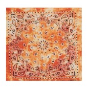 Bandana 100% cotone - motivo cashmere - effetto sbiadito - Arancione x1
